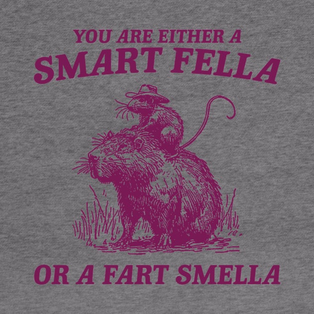 Are You A Smart Fella Or Fart Smella Vintage Shirt, Funny Rat Riding Cabybara by ILOVEY2K